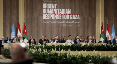 جلالة الملك عبدالله الثاني في مؤتمر الاستجابة الإنسانية الطارئة في غزة